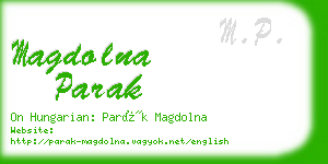 magdolna parak business card